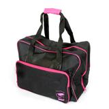 Black bag with fuchsia coloured lining